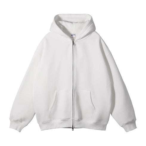 Men's Plush Oversized Heavyweight Full-Zip Hoodie